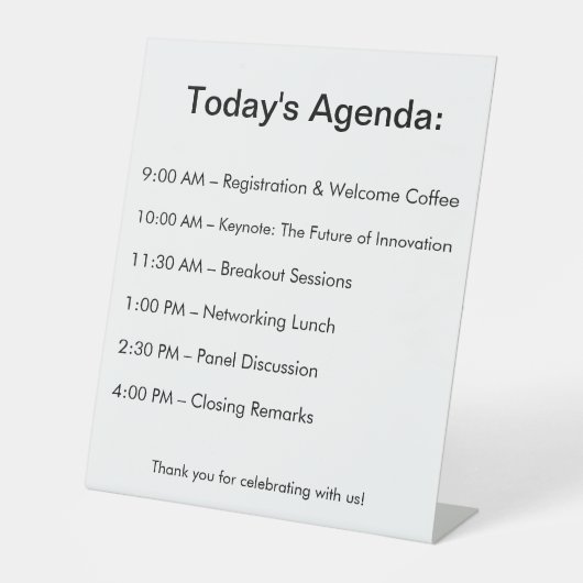 Uw agenda in één oogopslag! reclamebord met voetstuk (Voorkant)