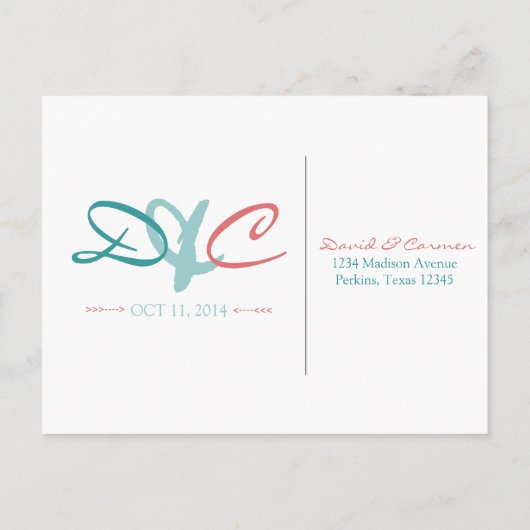 Uw agenda markeren Het Briefkaart Datum opslaan (Achterkant)