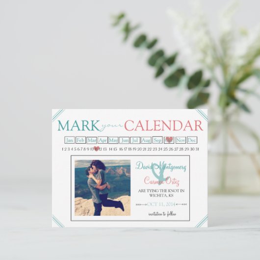 Uw agenda markeren Het Briefkaart Datum opslaan (Staand voorkant)