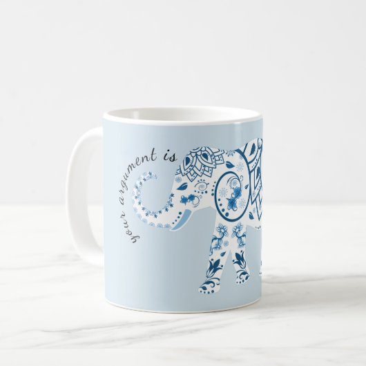 Uw argument is een irrelevante Mok van de woordspe (Voorkant links)