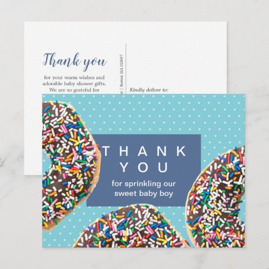 Uw Baby bedrukken Dank u wel Briefkaart (Voorkant / Achterkant)