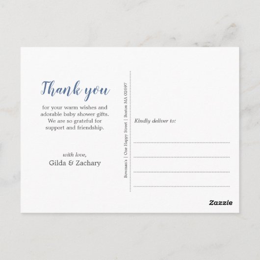 Uw Baby bedrukken Dank u wel Briefkaart (Achterkant)