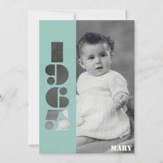 Uw baby foto geboren 1965 60ste verjaardag Uitnodi Kaart (Voorkant)