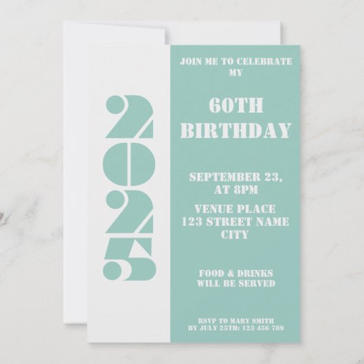 Uw baby foto geboren 1965 60ste verjaardag Uitnodi Kaart (Achterkant)