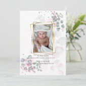 Uw Baby Foto Moderne Waterverf Eucalyptus Kaart (Staand voorkant)