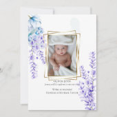 Uw Baby foto Waterverf Lavender - Dusty Blue Kaart (Voorkant)