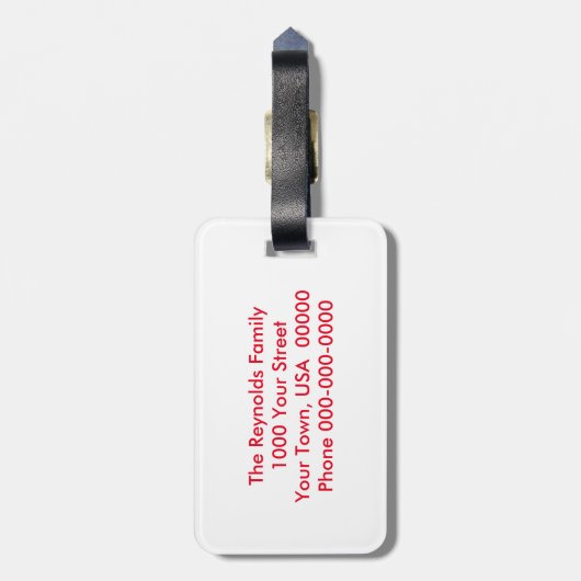 Uw Bagagelabel aanpassen (Achterkant verticaal)