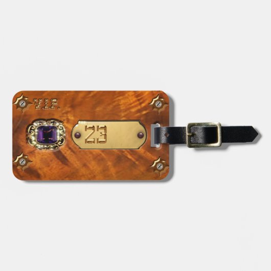 Uw Bagagelabel Steampunk en uw nummer 23 Victor (Voorkant horizontaal)