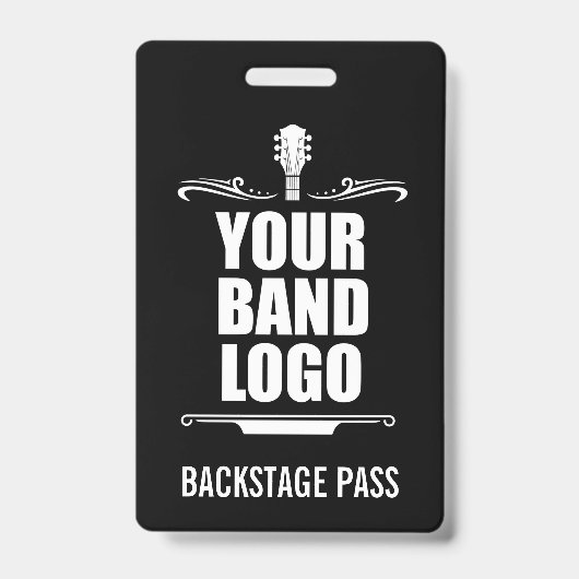 Uw Band Logo Backstage Pass Badge (Voorzijde)