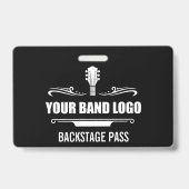 Uw band Logo Backstage Pass breed Badge (Voorzijde)