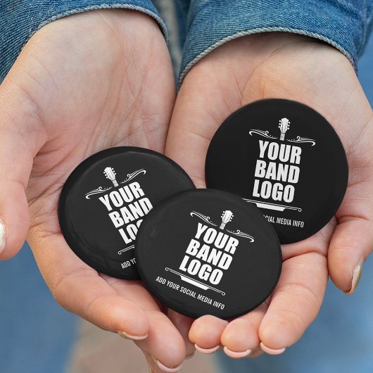 Uw band Logo - Kies uw achtergrondkleur Ronde Button 5,7 Cm