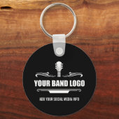 Uw band Logo - Kies uw achtergrondkleur Sleutelhanger (Voorkant)