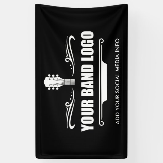 Uw band Logo - Kies uw achtergrondkleur Spandoek (Verticaal)