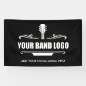 Uw band Logo - Kies uw achtergrondkleur Spandoek (Horizontaal)