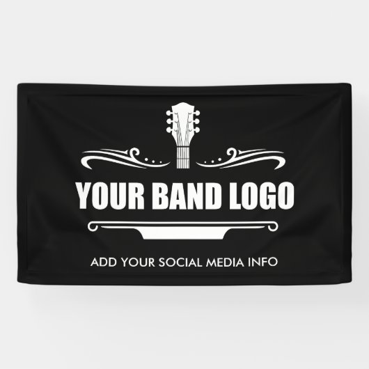 Uw band Logo - Kies uw achtergrondkleur Spandoek (Horizontaal)