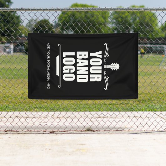 Uw band Logo - Kies uw lange achtergrondkleur Spandoek (Insitu)