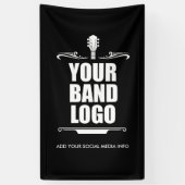 Uw band Logo - Kies uw lange achtergrondkleur Spandoek (Verticaal)