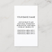 Uw band Logo - Kies uw lange achtergrondkleur Visitekaartje (Achterkant)