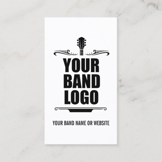 Uw band Logo - Kies uw lange achtergrondkleur Visitekaartje (Voorkant)