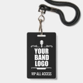 Uw band Logo VIP Badge (Voorzijde met lanyard)