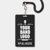 Uw band Logo VIP Badge (Voorzijde met lanyard)