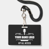 Uw band Logo VIP Wide Badge (Voorzijde met lanyard)