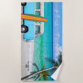 Uw Beach Blue Van & Surfboard Beach van het Bedrij Strandlaken (Voorkant)