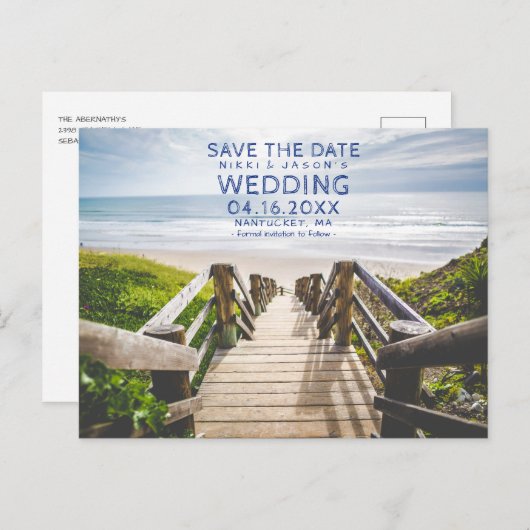 Uw Beach foto slaat het Briefkaart Datum op (Voorkant / Achterkant)