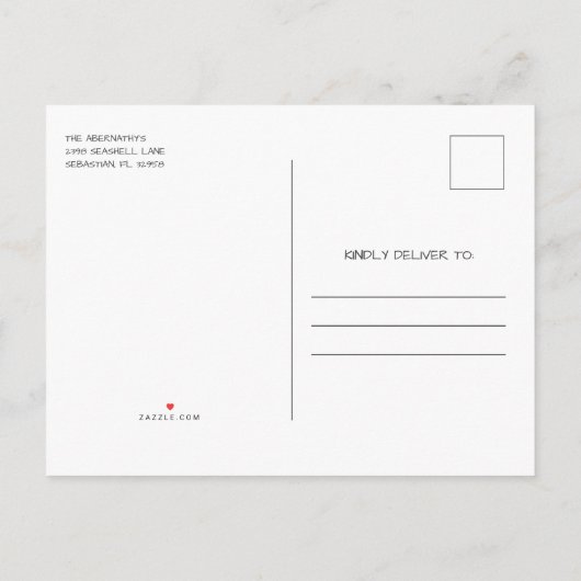 Uw Beach foto slaat het Briefkaart Datum op (Achterkant)