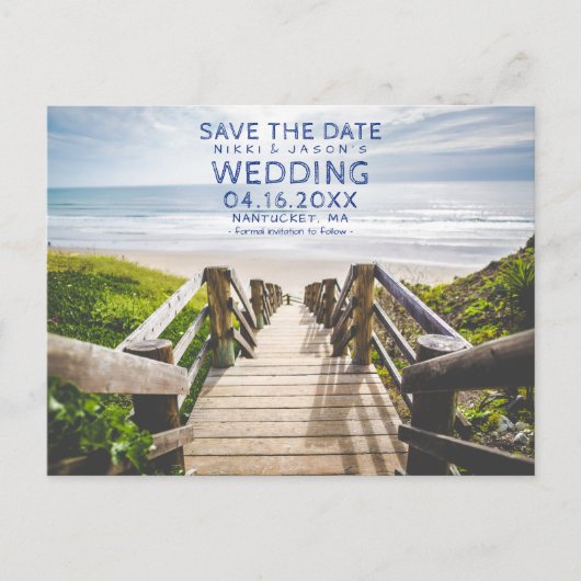 Uw Beach foto slaat het Briefkaart Datum op (Voorkant)