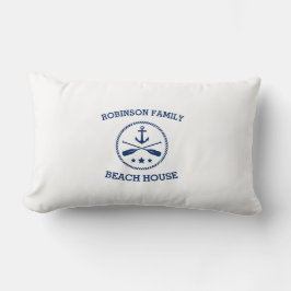 Uw Beach House Familienaam Anchor Oars Stars Kussen