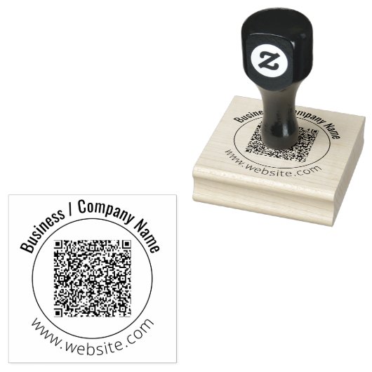 Uw bedrijf aangepaste QR-code Afbeelding | Naam | Rubberstempel (Gestempeld)