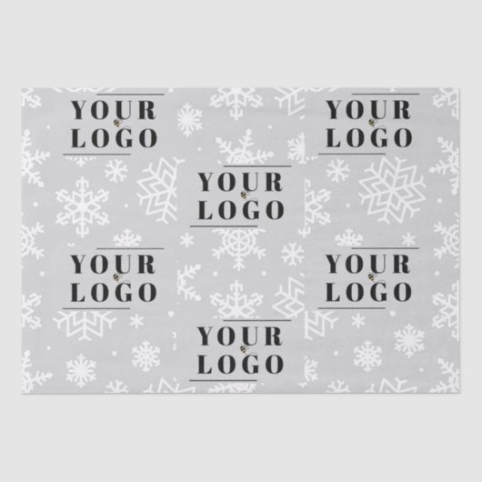 Uw bedrijf brandde Kerstmis en snowflake Mijn Logo Tissuepapier (Voorkant)