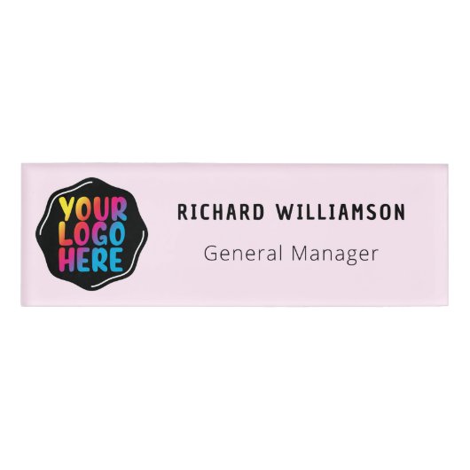 Uw bedrijf Business Logo Employee Name Badge Label (Voorkant)