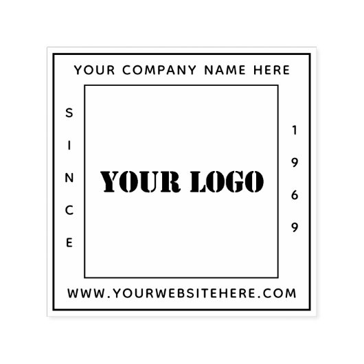 Uw bedrijf Business Logo Professional Square Zelfinktende Stempel (Design)