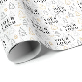 Uw bedrijf heeft de kerstboom geschetst Logo Cadeaupapier (Rol Hoek)