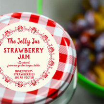 Uw bedrijf Home Strawberry Jam Etiket