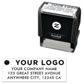 Uw bedrijf Horizontale lijn Logo Adres Modern Zelfinktende Stempel (In situ)