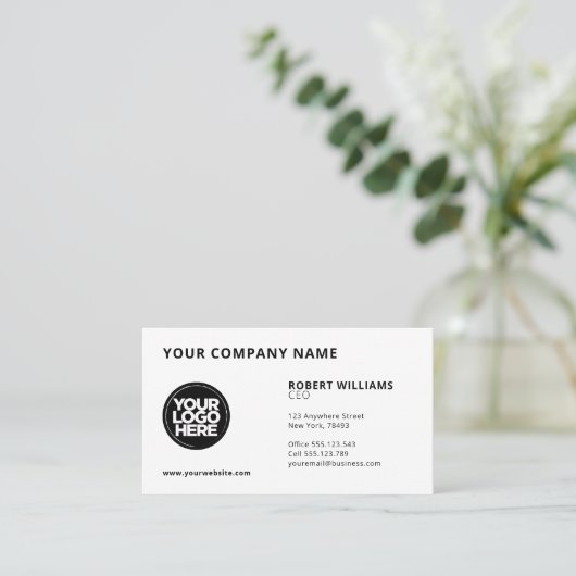 Uw bedrijf Logo aangepaste achtergrond Afbeeldinge Visitekaartje (Staand voorkant)