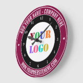 Uw bedrijf Logo aangepaste tekst bedrijf wandklok (Hoek)