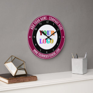 Uw bedrijf Logo aangepaste tekst bedrijf wandklok
