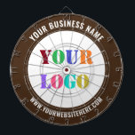 Uw bedrijf Logo aangepaste tekst dart board Sjablo Dartbord<br><div class="desc">Aangepaste kleuren en lettertypen - Ontwerp uw eigen gepersonaliseerde dartbord met uw bedrijf Logo en naam Website of Aangepaste tekst Professionele zakelijke promotionele dartborden / cadeau - Voeg uw Logo toe - Afbeelding - Foto of QR-code / naam - Bedrijf / website of telefoon, E-mail / meer - Vergroot en...</div>