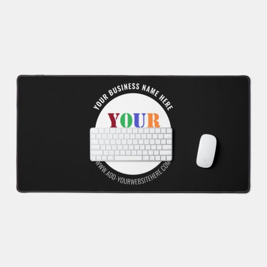 Uw Bedrijf Logo Aangepaste Tekst en Kleur Desk Mat (Keyboard & Muis)