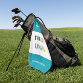 Uw Bedrijf Logo Aangepaste Tekst en Kleur Golfhand Golfhanddoek (Groen)