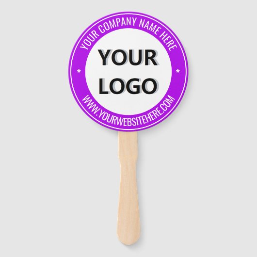 Uw Bedrijf Logo Aangepaste Tekst en Kleur Hand Fan Handwaaier (Achterkant)