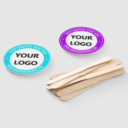 Uw Bedrijf Logo Aangepaste Tekst en Kleur Hand Fan Handwaaier (Niet-gemonteerd)