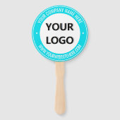 Uw Bedrijf Logo Aangepaste Tekst en Kleur Hand Fan Handwaaier (Voorkant)