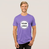 Uw bedrijf Logo aangepaste tekst en kleuren Tri-Blend Shirt (Voorkant volledig)