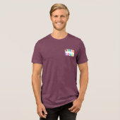 Uw bedrijf Logo aangepaste tekst en QR-code voorbe Tri-Blend Shirt (Voorkant volledig)