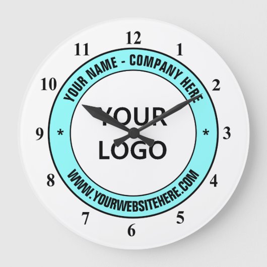 Uw bedrijf Logo aangepaste tekst gepersonaliseerde Grote Klok (Voorkant)